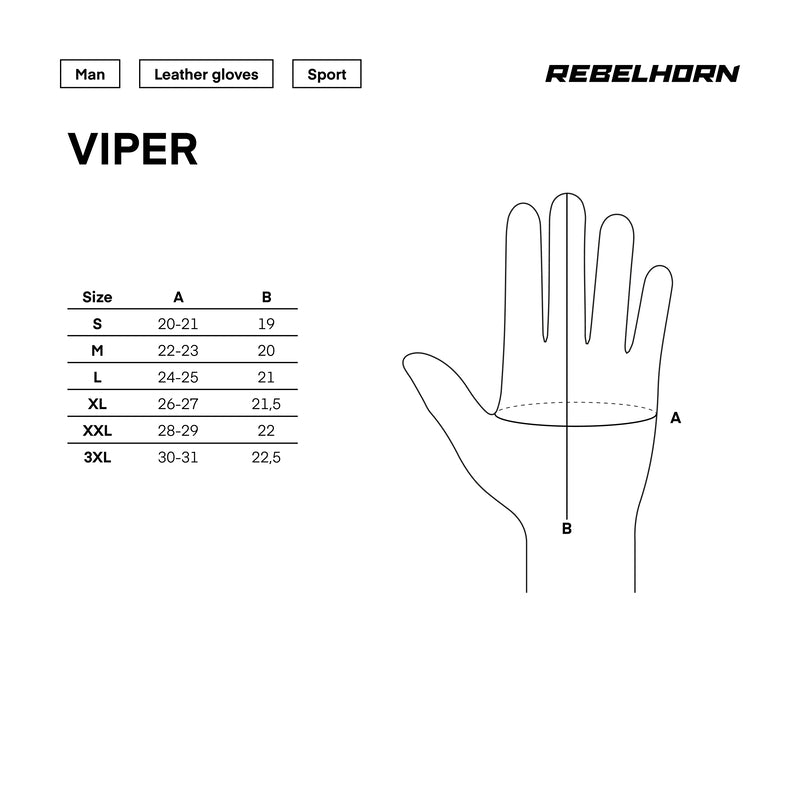 Rebelhorn Mc luvas Viper Black