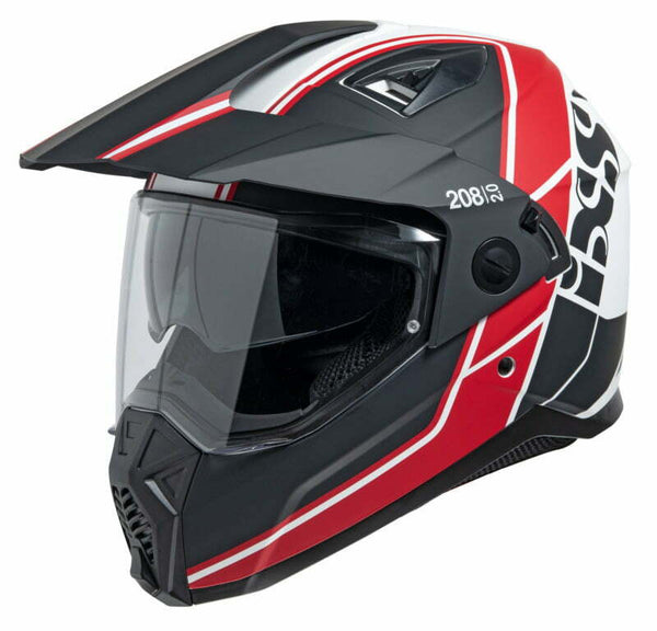IXS Adventure MC Helmet 208 2.0 preto /branco /vermelho