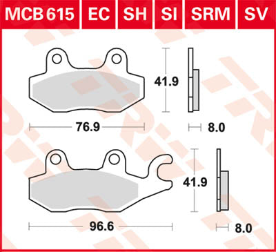 TRW Brake Pad TRW MCB615SV MCB615SV