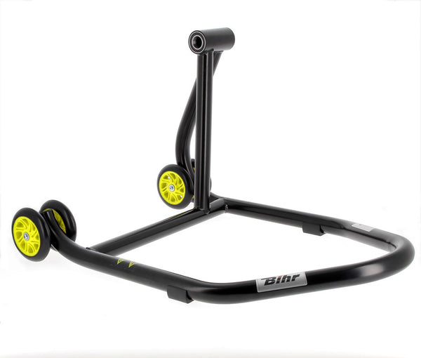 Bihr Home Track Right Single Arm Paddock Stand Matt Black Yellow Wheelsnull