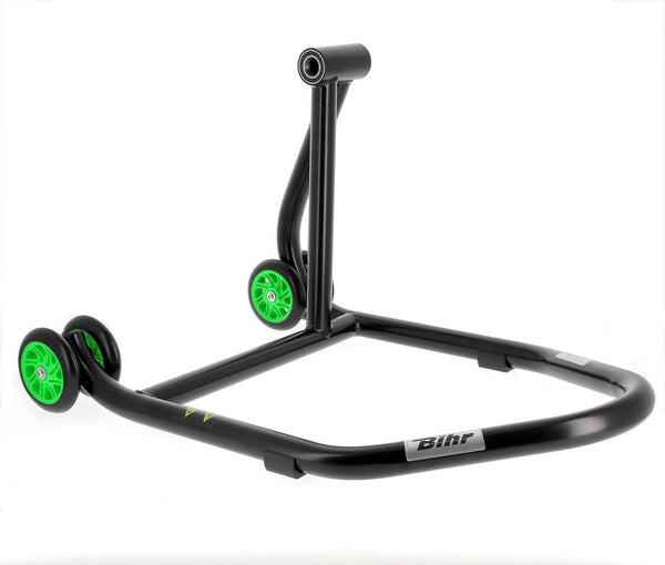 Bihr Home Track Right Single Arm Paddock Stand Matt Black Green Wheelsnull
