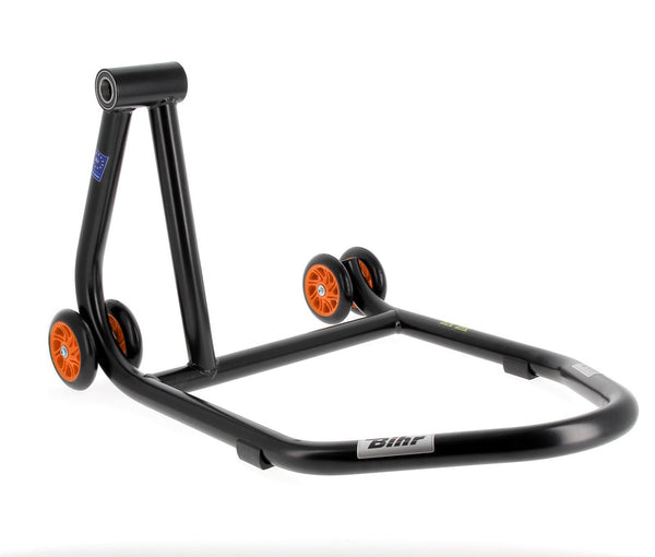 Bihr Home Track esquerda braço único Paddock Stand Matt Black Orange Wheelsnull