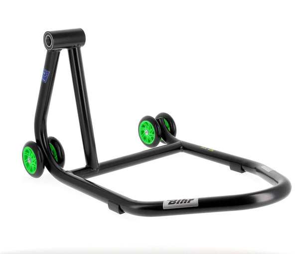 Bihr Home Track esquerda braço único Paddock Stand Matt Black Green Wheelsnull