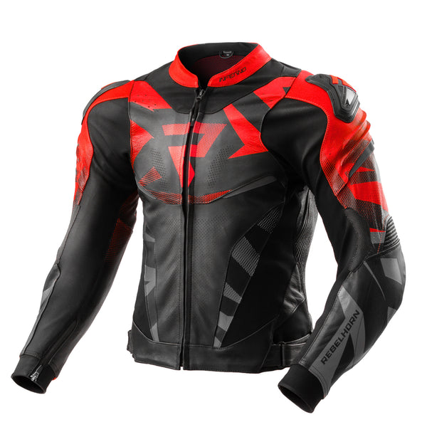 Rebelhorn Mc Leather Jacket Inferno Black /Red