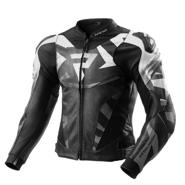 Rebelhorn Mc Leather Jacket Inferno Black /White
