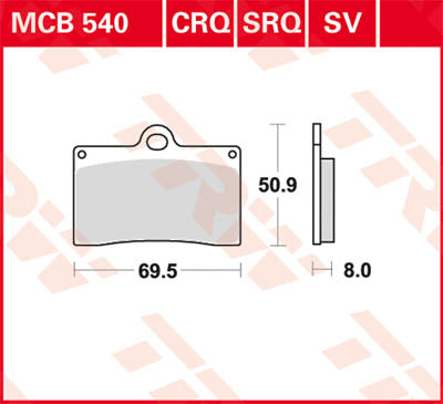 TRW Brake Pad TRW MCB540CRQ MCB540CRQ