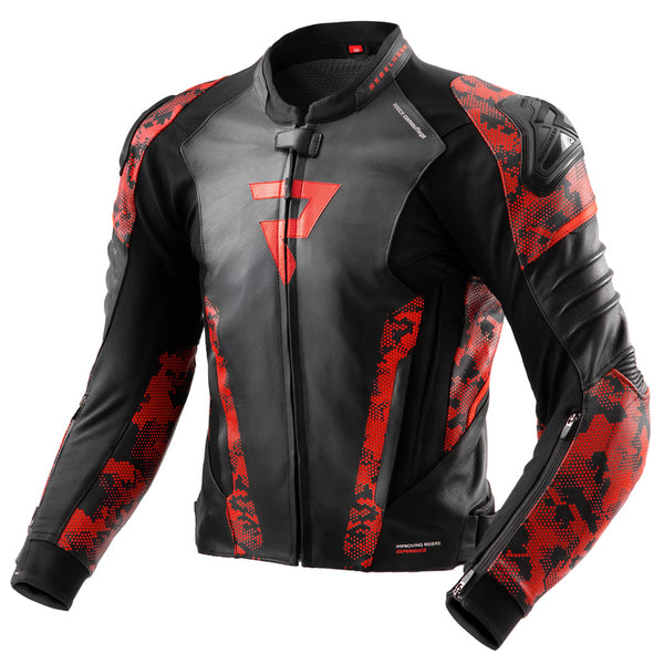 Rebelhorn Mc Leather Jacket Veloce Black /Camo Red