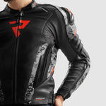 Rebelhorn Mc Leather Jacket Veloce Black /Camo Gray