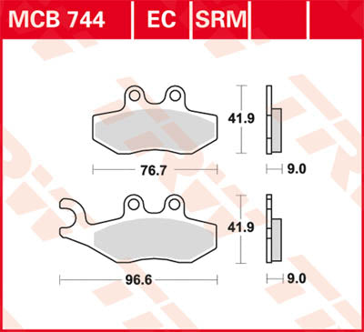Scooter de Sinter de pastilha de freio TRW 125+ MCB744SRM