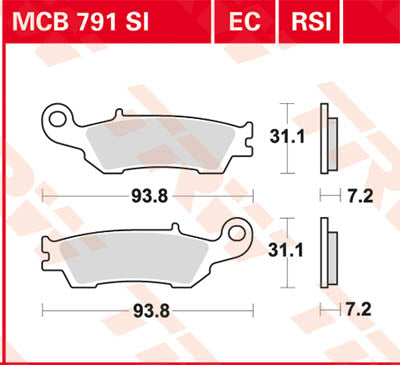 TRW Brake Pad Organic Offroad MCB791EC
