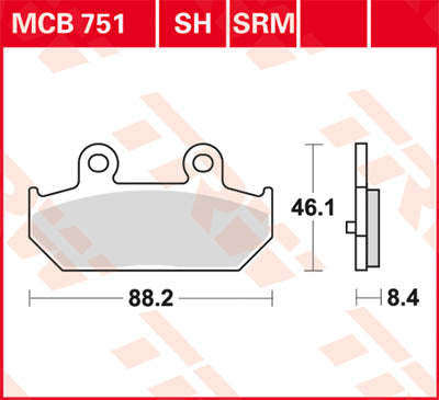 Scooter de Sinter de pastilha de freio TRW 125+ MCB751SRM
