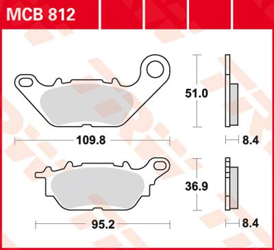 TRW Brake Pad Organic Street MCB812