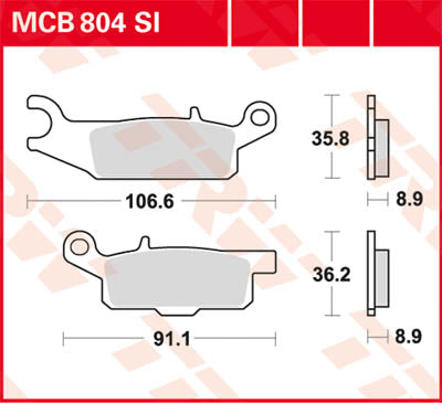 TRW Brake Pad TRW MCB804SI MCB804SI