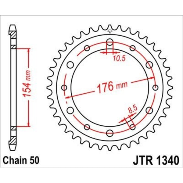 JT Sprockets Zinc Standard Rear Sprock 1340 - 530 JTR1340.43ZBK