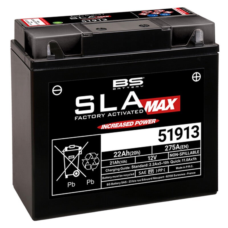 BS BATTERY SLA MAX BATTERY MAINTENANCE FREE FACTORY ACTIVATED - 51913