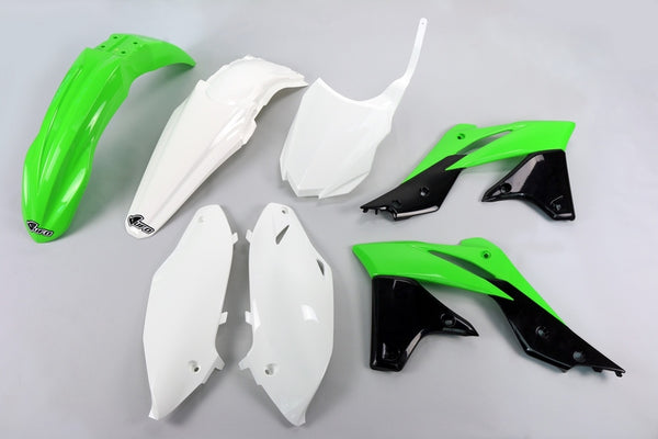 O UFO PLÁSTICA KIT OEM Cor (14-15) Green/Branco/Preto Kawasaki KX-F250 KAKIT221@999