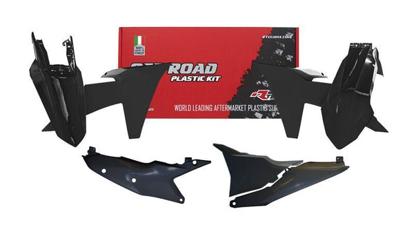 Kit de plástico racetech com latas de ar esquerdo painel preto r-kitktm-nr-0-524
