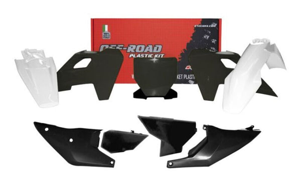 Kit de plástico RACETECH 7 partes-Black & White (R-KithSQ-NR1-523)