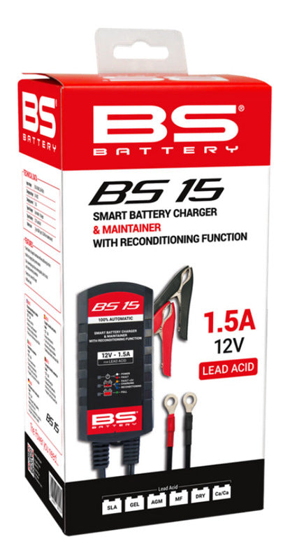 BATHIA BS BS15 Carregador de bateria inteligente - 12V 1.5A