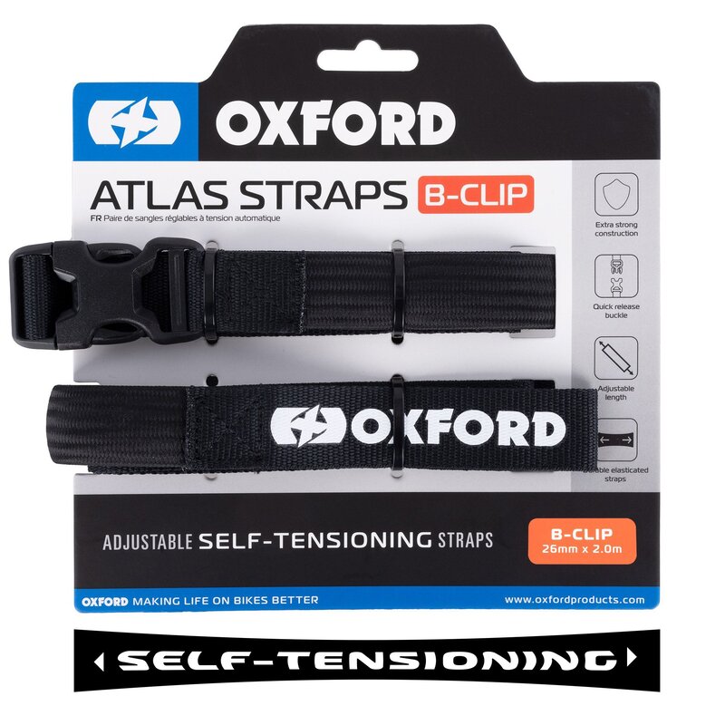 Oxford Atlas B-Clip 26mm x 2,0m preto (par) ox321