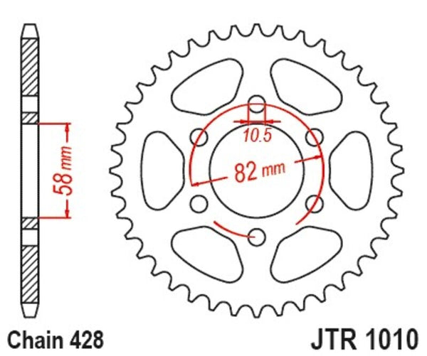 JT Sprock's Steel Reary Sprock 1010 - 428 JTR1010.37