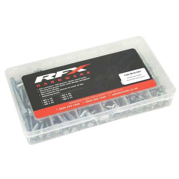 RFX M6 Caixa de sortimento para parafusos da cabeça de flane - 25 x 6 tamanhos FXBKM6-0055SV