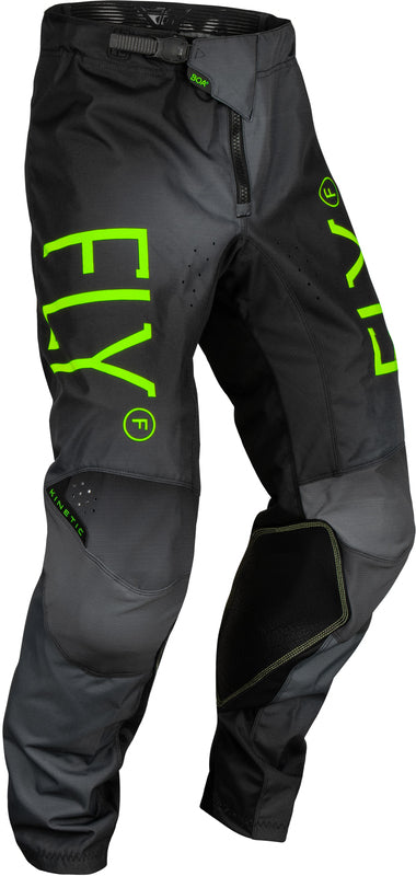 Fly Racing Kinetic Prodigy Youth Pants - Carvão/Neon Green/True Blue 377-53618
