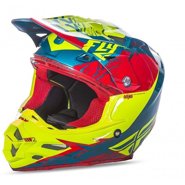 Fly Racing F2 Carbon MIPS Retrosp 2017 Red/Hi-Vizion pp 73-4213s