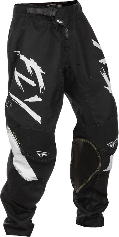Fly Racing Kinetic Stoke calça juvenil - preto/branco 378-53526