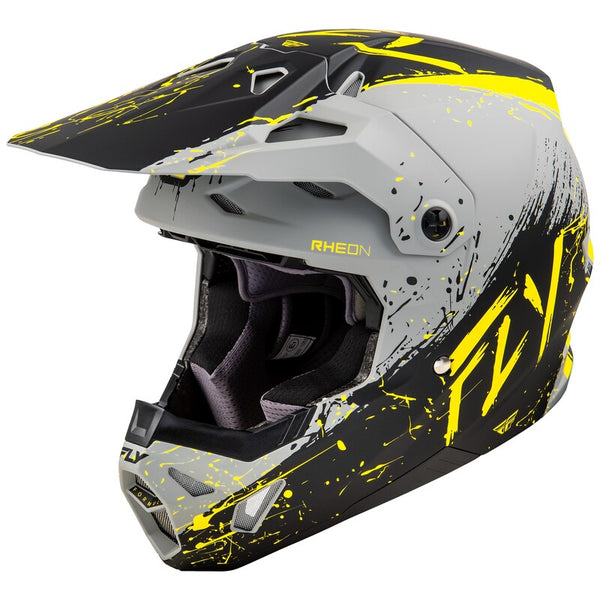 Fórmula de corrida de mosca capacete Manic - cinza fosco/preto/amarelo 73-0054x