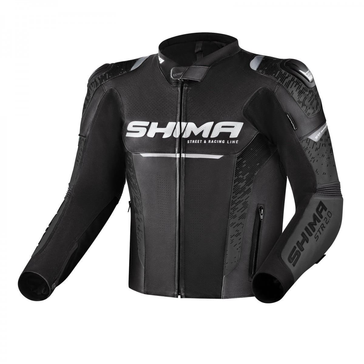 Jaqueta Shima MC-Leather Str 2.0 Black