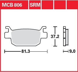 Scooter Sinter de pastilha de freio TRW 125+ MCB806SRM