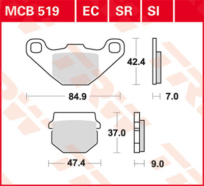 TRW Brake Pad TRW MCB519 MCB519