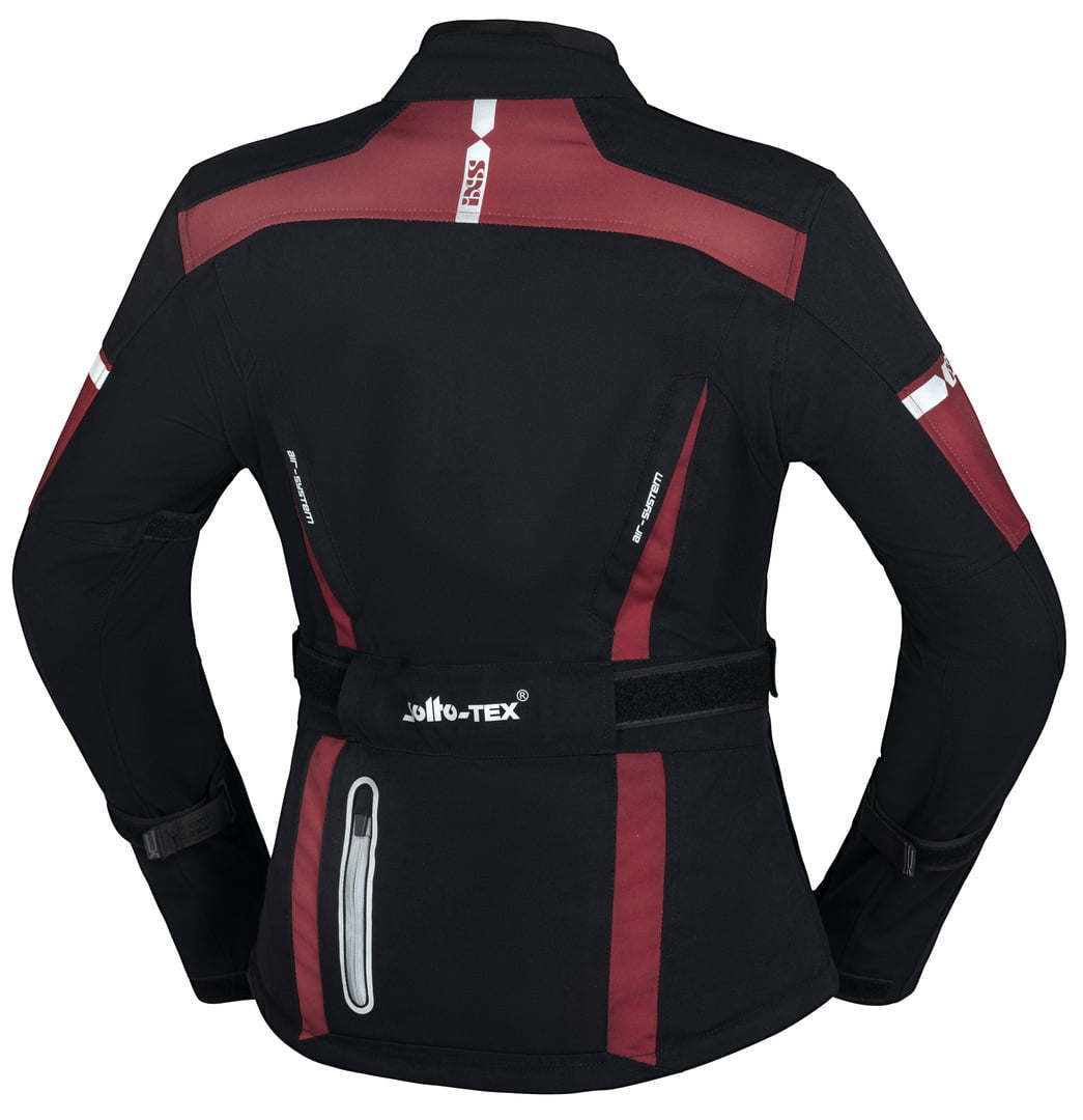 ixs lady têxtil mc jaqueta pacora -sst preto /vermelho