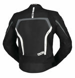 IXS MC-Leather Jacket LD RS-600 1.0 preto /cinza /branco