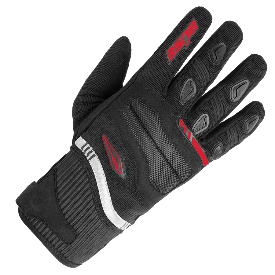 Büse Mc-Gloves Black /vermelho fresco