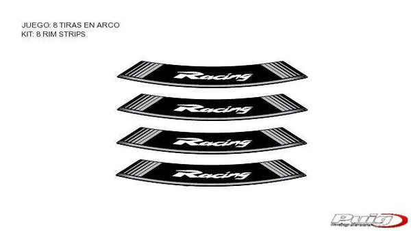 Kit 8 tiras de aro Racing c/prata