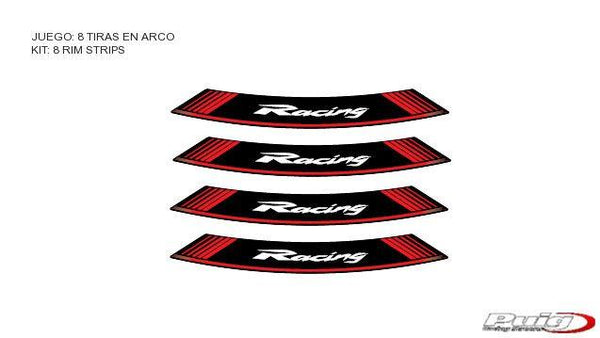 Kit 8 tiras de aro Racing C/vermelho