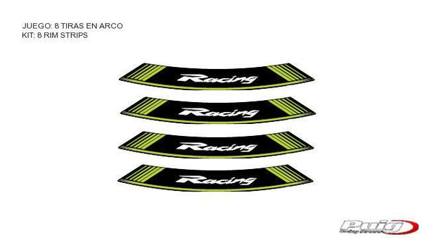 Kit 8 tiras de aro Racing c/verde