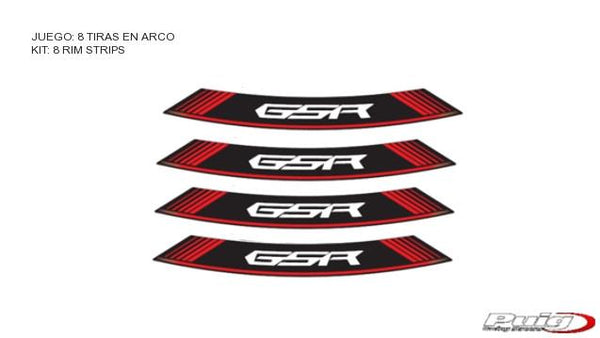 Kit 8 tiras de aro GSR C/vermelho