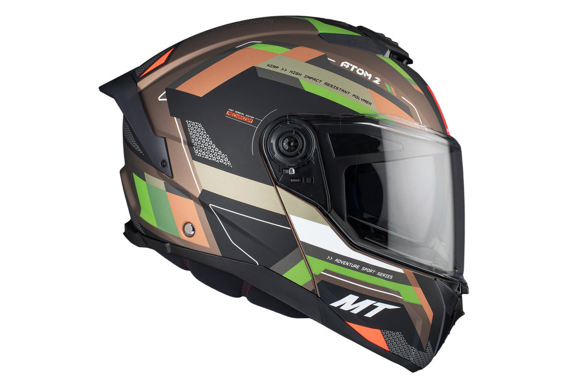 MT Helmets öppningsbar mc-hjälm Atom 2 SV Blast A6 med högkvalitativ konstruktion och sportig design för motorcyklister.