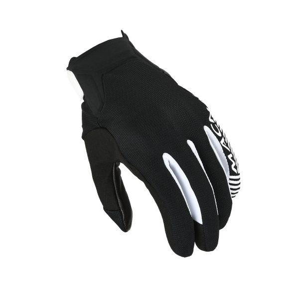 Motorcycle GLOVES MACNA, OBTAIN LEATHER BLACK/WHITE