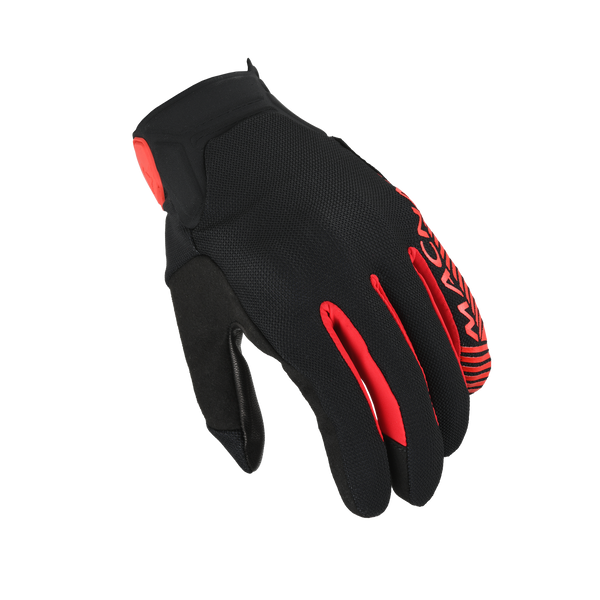 Motorcycle GLOVES MACNA, OBTAIN LEATHER BLACK/RED