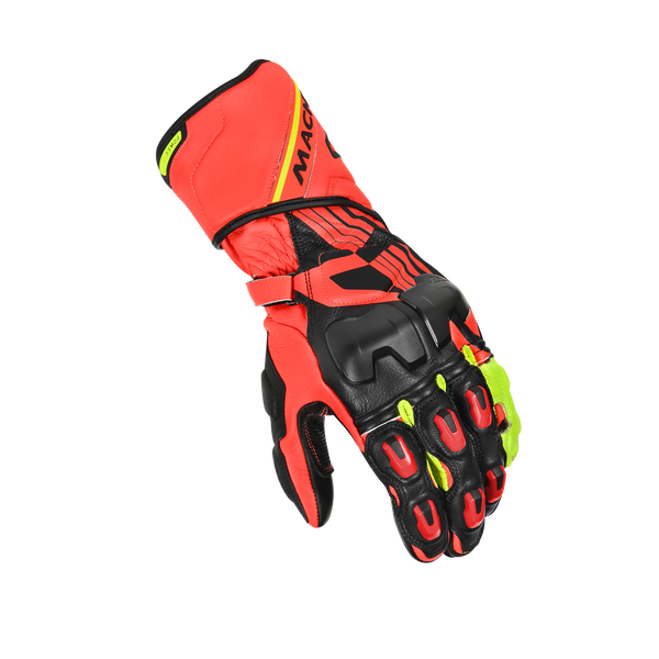 Luvas de motocicleta Macna, Powertrack Red/Black/Fluo Amarelo