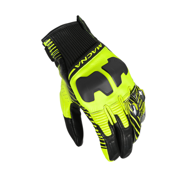Luvas de motocicleta macna, ultraxx preto/fluo ylow