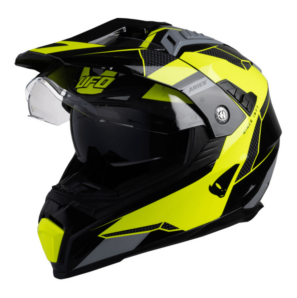 UFO Adventure MC Helmet Aries Black /Flu