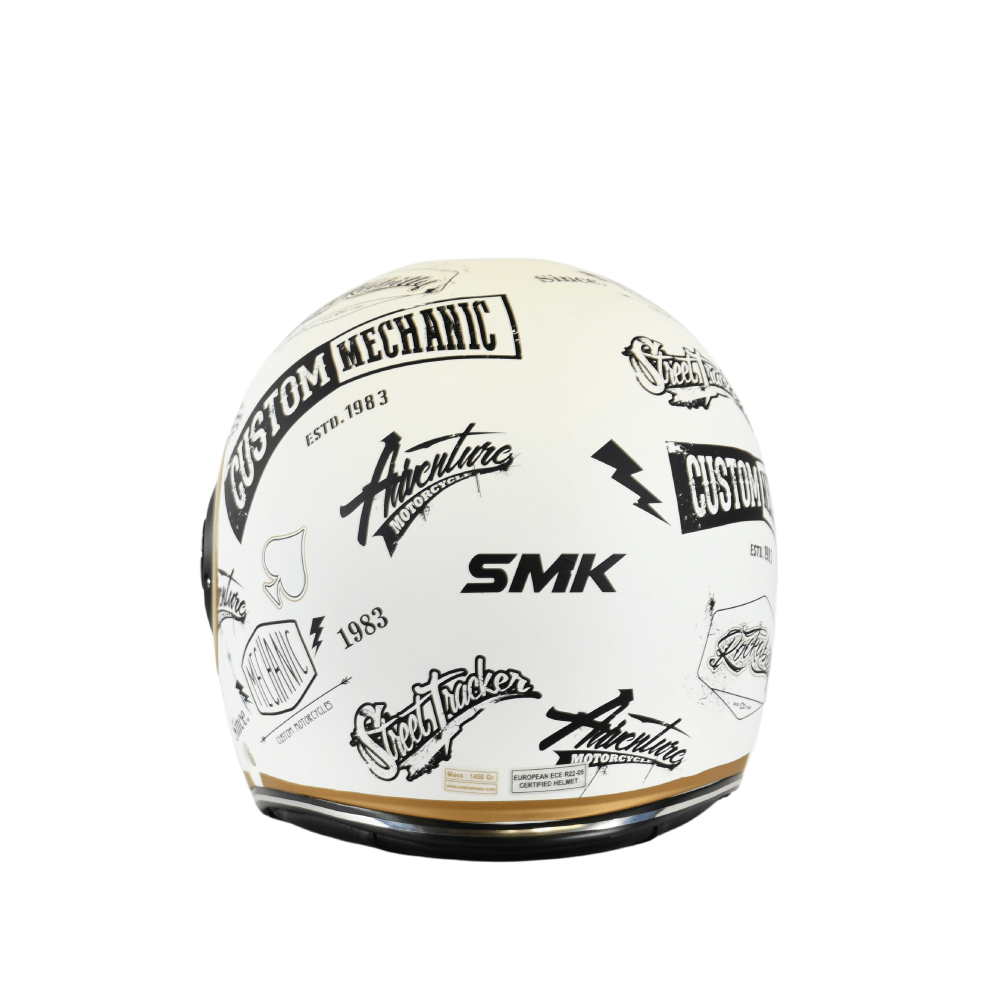 SMK Jet Mc Helmet Retro Tracker White