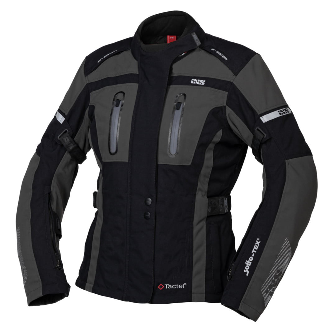 ixs lady textile mc-jacket pacora -st black /gray