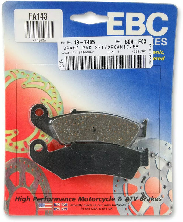 EBC BRAKE PAD FA looks organic FA143