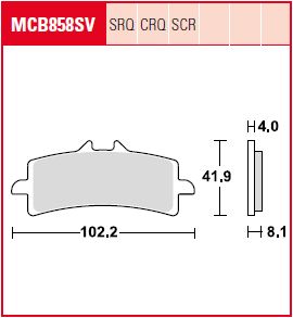 RAÇA DE CARBONA DE CARBONA DE TRW PAT BREAÇÃO MCB858CRQ